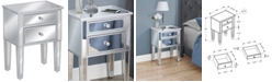 Monarch Specialties Mirrored Side Table with 2 Storage Drawers